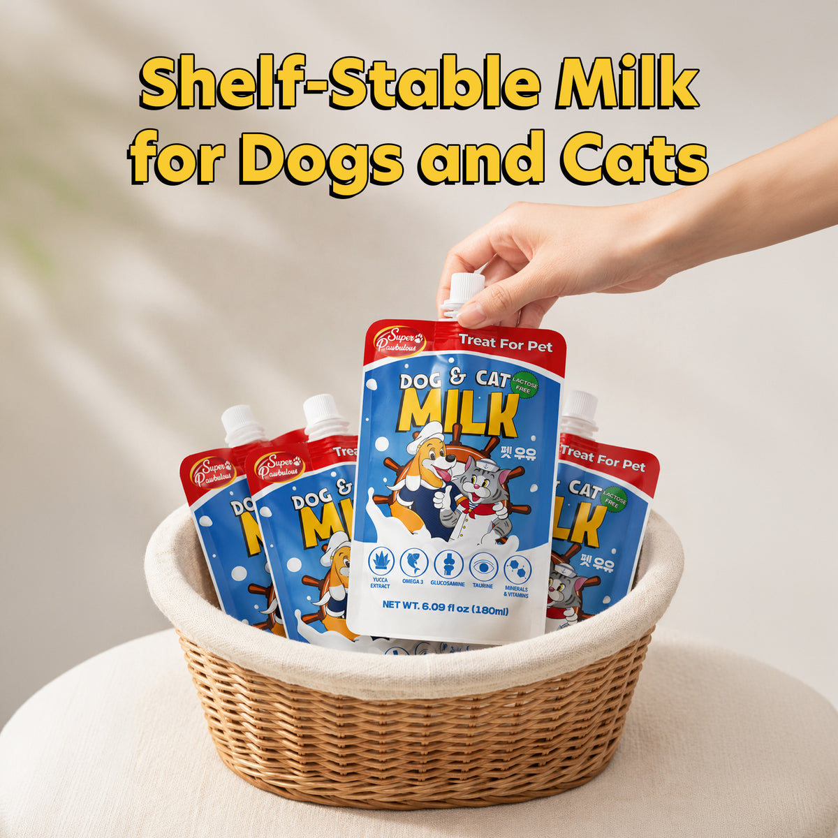 Lactose-Free Milk for Dog and Cat