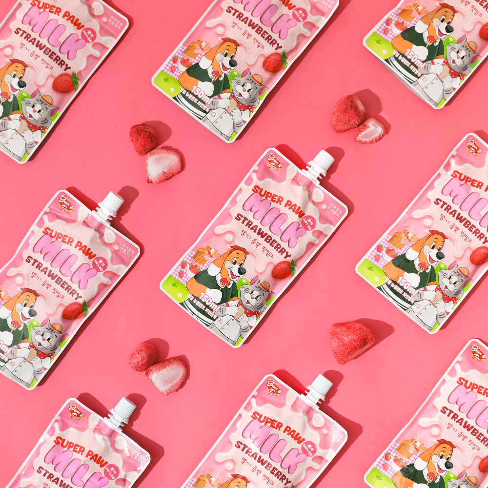 Dog & Cat Milk, Lactose FREE, Strawberry, 5.07 fl oz / 150mL per Pack, 8-Pack