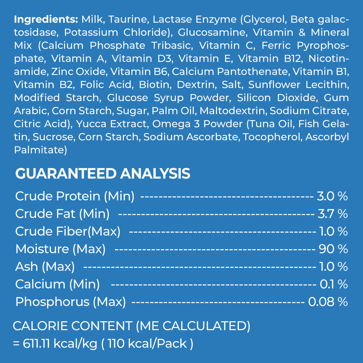 Lactose-Free Milk for Dog and Cat